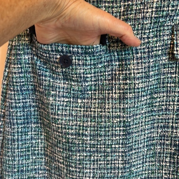 LOfT Blue White & Green Textured Pencil Skirt Women’s Size 0 - Picture 3 of 8